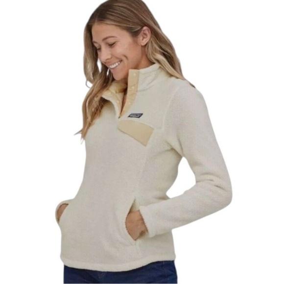 Patagonia Sweaters - Patagonia Re-Tool Snap-T Fleece Pullover Small Cream/Beige